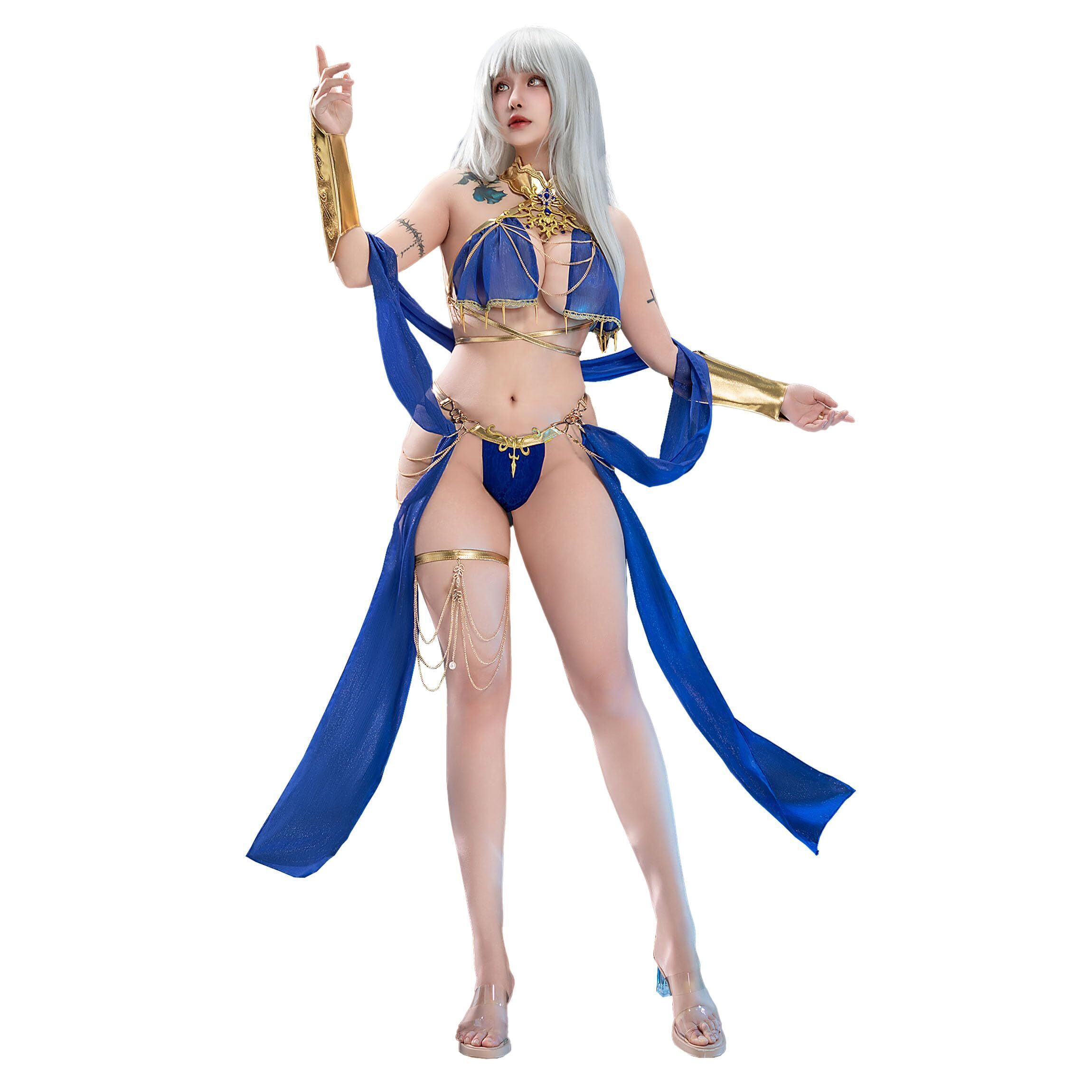 2819 Roman Dancer Style Sexy Lingerie Set Neck-Hanging Cutout Top And Panty